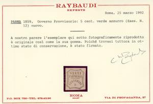 1859 - 5 cent. verde azzurro, I ... 