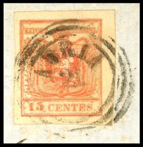 1856 - 15 cent. rosso vermiglio, ... 