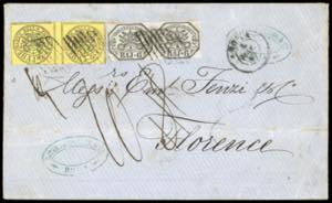 1867 - 4 baj giallo vivo, coppia orizzontale ... 