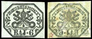 1852 - 6 baj grigio verdastro, ben evidente ... 