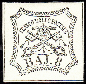 1852 - 8 baj bianco (9), gomma originale, ... 