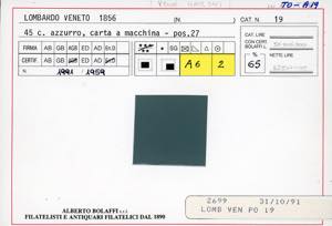 1856 - 45 cent. azzurro vivo, ... 