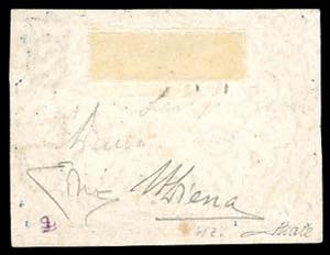 1852 - 50 baj azzurro, filigrana ... 