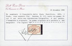 1852 - 1 scudo rosa carminio (11), ... 