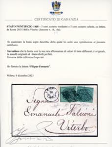 1868 - 5 cent. azzurro verdastro, ... 