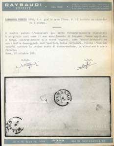 1853 - 5 cent. giallo ocra (1), ... 