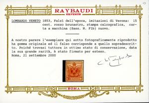 FALSI PER POSTA 1853 - 15 cent. ... 