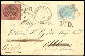 1868 - 20 cent. celeste, tiratura di Londra ... 