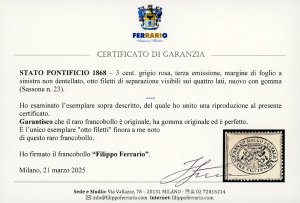 1868 - 3 cent. grigio rosa (23), ... 