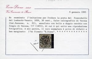FALSI PER POSTA 1853 - 30 cent. ... 