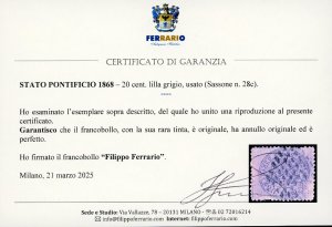 1868 - 20 cent. lilla grigio ... 