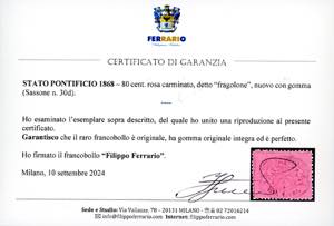 1868 - 80 cent. rosa carminato, ... 