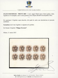 1869 - 2 cent. saggio Marini nero ... 