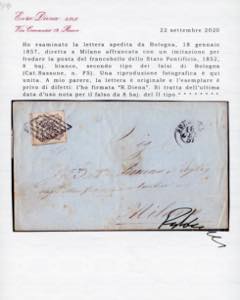 1857 - 8 baj bianco, falso per ... 