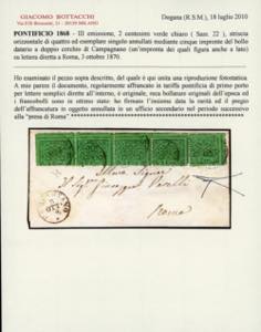 1870 - 2 cent. verde chiaro (22), ... 