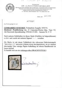 FALSI PER POSTA 1857 - 45 cent. ... 