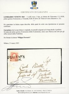 1858 - 5 soldi rosso, I tipo (25), ... 