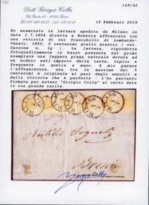 1854 - 5 cent. giallo arancio ... 