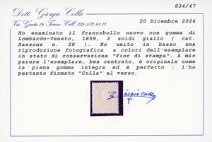 1859 - 2 soldi giallo, II tipo ... 