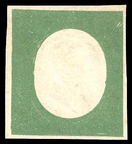 1854 - 5 cent. verde scuro, non emesso ... 