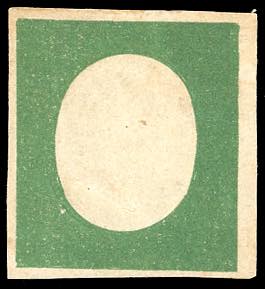 1854 - 5 cent. verde scuro, non emesso ... 