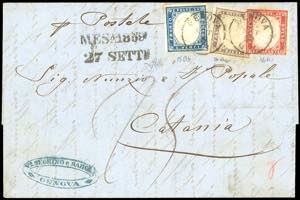 1859 - 10 cent. bruno giallastro, 20 cent. ... 