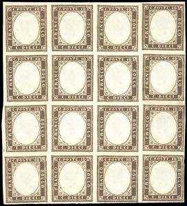 1859 - 10 cent. bruno cioccolato scuro ... 