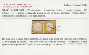 1863 - 10 cent. bistro, coppia ... 