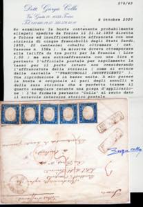 1859 - 20 cent. cobalto oltremare ... 