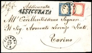 1861 - 40 cent. rosso vermiglio, EFFIGIE ... 
