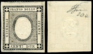 1861 - 2 cent. nero intenso per stampati ... 