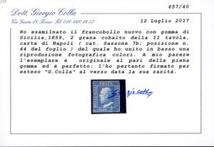1859 - 2 grana cobalto, II tavola, ... 