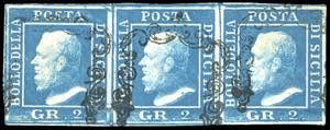 1859 - 2 grana azzurro vivo, III ... 