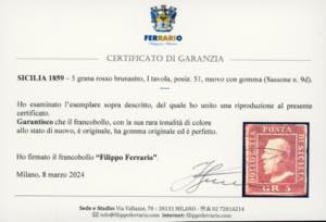 1859 - 5 grana rosso brunastro, I ... 