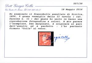 1859 - 5 grana vermiglio, II ... 