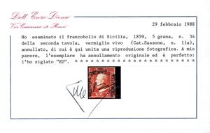 1859 - 5 grana vermiglio vivo, II ... 