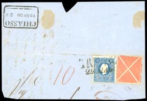 1859 - 15 soldi azzurro, II tipo, e croce di ... 