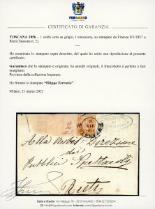 1857 - 1 soldo ocra su grigio (2), ... 