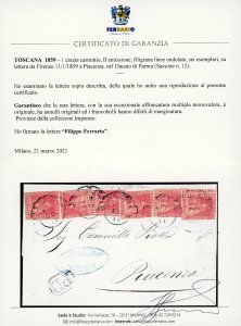 1859 - 1 crazia carminio, II ... 