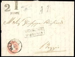 1862 - 5 soldi rosso (33), piega orizzontale ... 