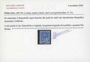 1857 - 6 crazie azzurro chiaro, II ... 