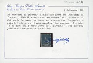 1857 - 6 crazie azzurro chiaro, II ... 