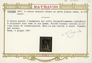 1857 - 6 crazie azzurro chiaro, II ... 