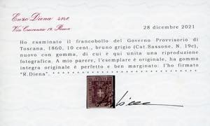 1860 - 10 cent. bruno grigio, ... 