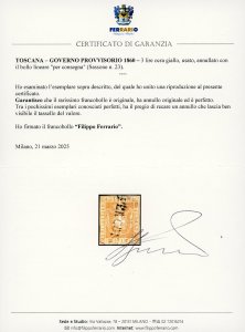 1860 - 3 lire ocra giallo (23), ... 