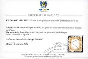 1862 - 10 cent. bistro giallastro ... 