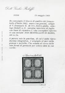 1862 - 10 cent. bistro giallastro, ... 