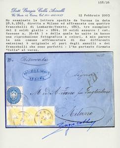 1865 - 2 soldi giallo, dent. 14, ... 