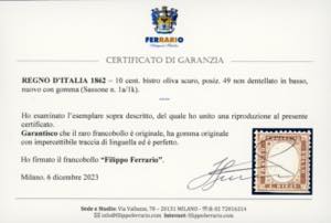 1862 - 10 cent. bistro oliva ... 