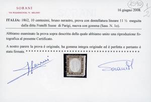 1862 - 10 cent. bruno nerastro, ... 